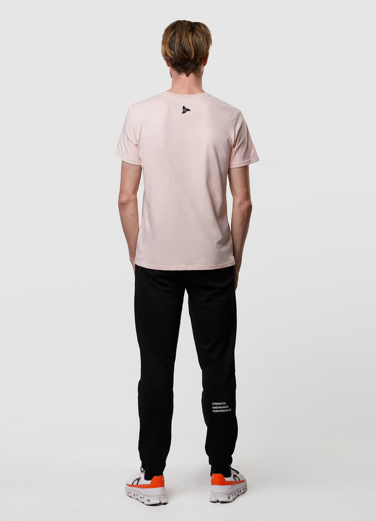 Man wearing TRI-FIT Casualwear duty pink cotton T-Shirt.