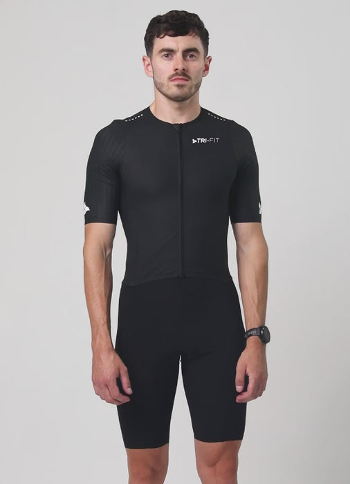 360 degree view of the TRI-FIT VORTEX Men's triathlon suit. 
